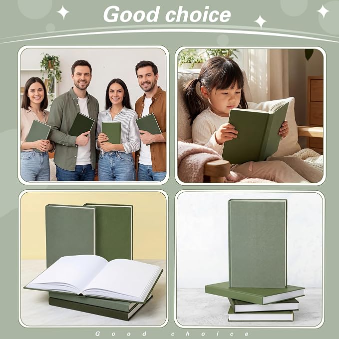 Gilprop 6 Pack Stretchable Book Covers 6-9 Inch Colored Fabric Reusable Book Protector Sleeve for Hardcovers Textbook Protection Supplies(Green)