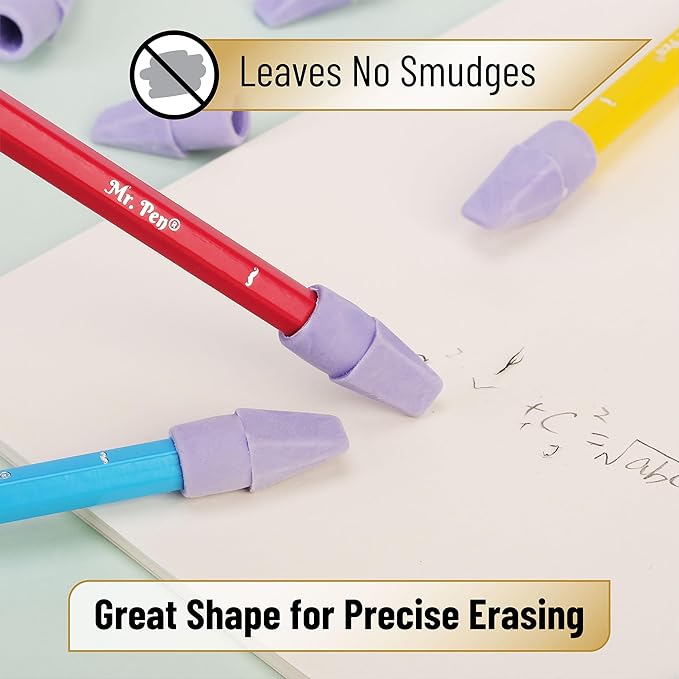 Mr. Pen- Pencil Erasers Toppers, 120 Pack, Purple, Erasers for Pencils, Pencil Top Erasers, Pencil Eraser