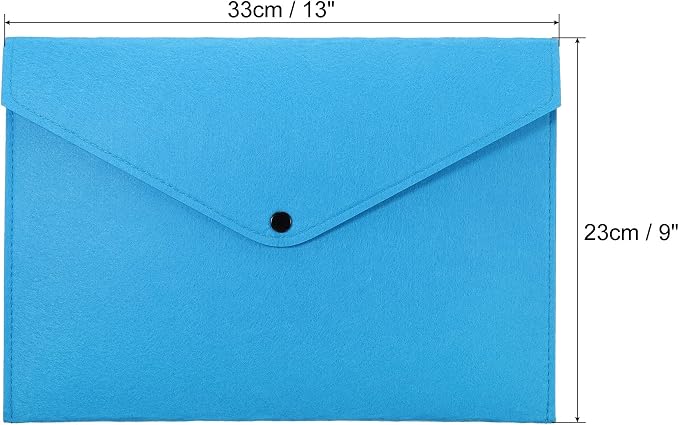 PATIKIL File Bag Felt Folder 2 Pack A4 Envelope Document Storage Pouch Organizer for Office Business, Blue