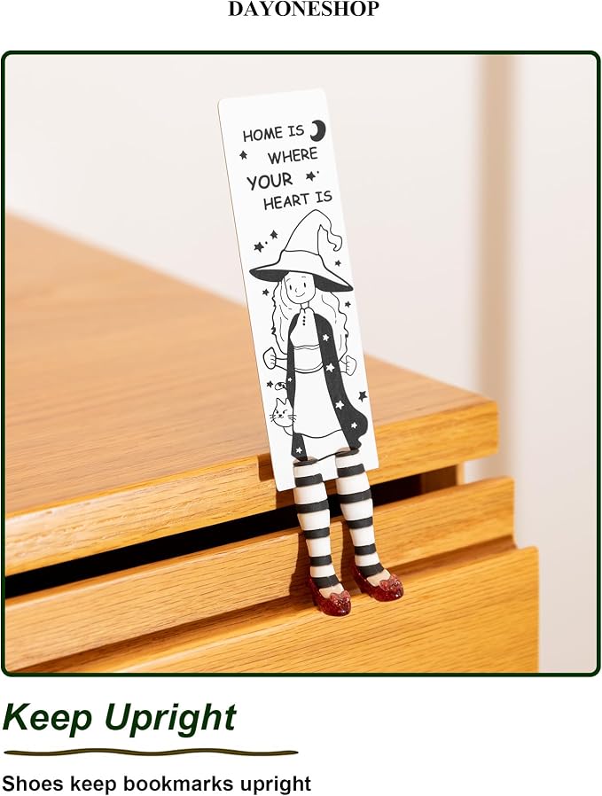 Witch Bookmark Ruby Slippers Book Mark Funny Book Desk Decor Bookmarks for Book Lovers Fathers Day Gifts Gift Ideas (Home-is-Where-Your-Heart-is Bookmark)