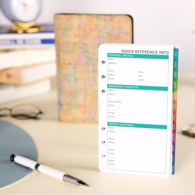 2026-2027 Planner Refills - Planner Refills 2026-2027 from JULY 2026 - JUNE 2027, Weekly and Monthly Calendar 26-27, 3.75 x 6.75 inch, 6 Holes, A6 Size - Red