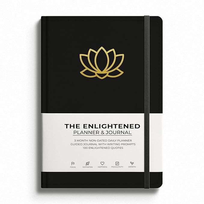 The Enlightened Planner & Journal - A 2-in-1 Daily Planner and Guided Journal with Inspiring Writing Prompts - Build Productivity and a Positive Mindset - 3 Months Undated