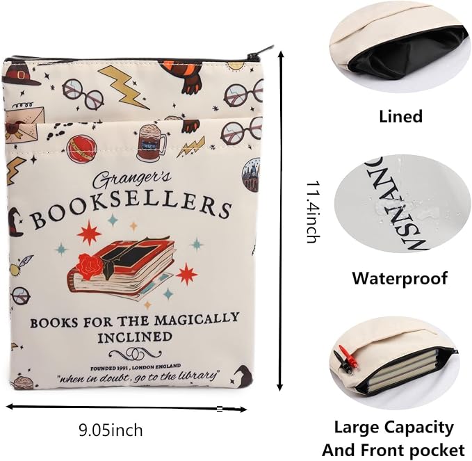 BLUPARK HP Inspired Book Sleeve HP Potter Gifts Book Lovers Gifts Book Covers for Paperbacks Potter Merch Bookish Gift