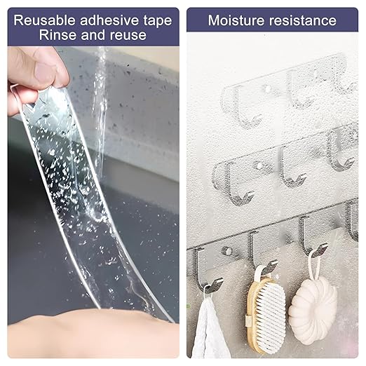 Double Sided Tape Heavy Duty 10FT Nano Tape Mounting Tape Strong Adhesive Strips Sticky Multipurpose Removable Transparent for Paste Items, Household (2 PCS)