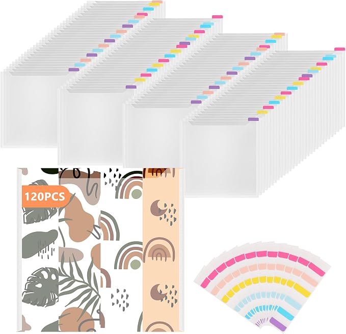 120PCS Scrapbook Paper Storage Organizer, 12x12 Inch Clear PP Scrapbook Paper Storage Organizers for Cardstock, Vinyl Paper, File