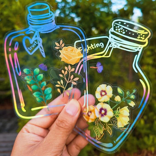 91 Pcs Homemade Bookmarks Kit,Colorful Sprout Bookmark and Pressed Flower Stickers,Bookmark Making Kit for DIY Beautiful Flower Page(Large Size)
