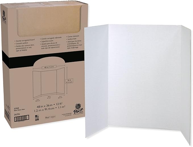 PAC3763 - Pacon Spotlight White Headers Corrugated Presentation Board