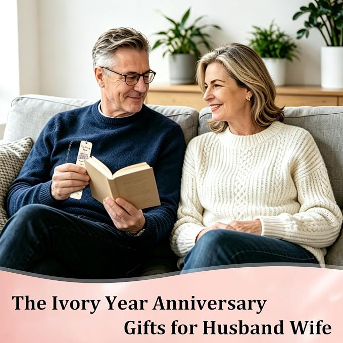 14 Year Anniversary Ivory Gifts for Her Him Bookmark for 14th Anniversary Wedding Gifts for Husband Wife Women Men Valentines Anniversary Ivory Gifts for Couple Sweetest Day Christmas Birthday