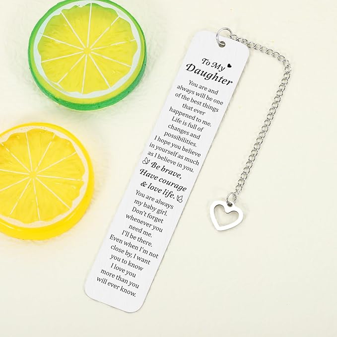 Inspirational Daughter Bookmarks for Girls, Birthday Wedding Gifts for Daughter from Mom Sweet 16 18 Gift for Adult Daughters Back to School Dorm Room Essentials for College Girl Women Boomark for Kid
