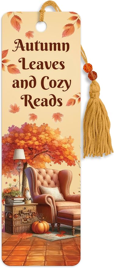 Autumn Leaves and Cozy Reads Premier Bookmarks