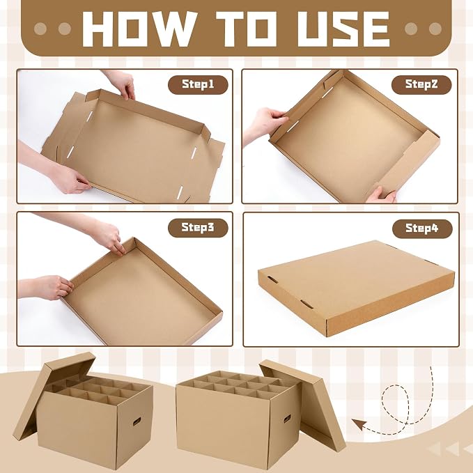 Gilprop 20 Pack File Box Lids, Fits for 15" x 12" x 10" Cardboard Letter or Legal File Moving Boxes Covers for Packing Moving and Storage Supplies, Box Not Include(Brown)