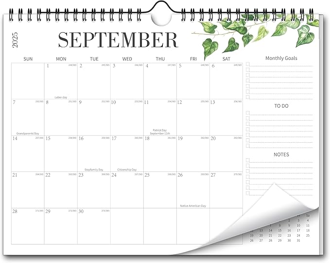 Aesthetic Wall Calendar 2026, 16 Monthly Horizontal Calendar September 2025 to December 2026, 14.5" x 11.5" Modern Wall Hanging Calendar for School, Home, Office for Monthly Organizing & Planning