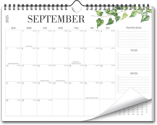 Aesthetic Wall Calendar 2026, 16 Monthly Horizontal Calendar September 2025 to December 2026, 14.5" x 11.5" Modern Wall Hanging Calendar for School, Home, Office for Monthly Organizing & Planning