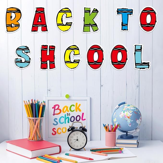 150 PCS Large 6" Bulletin Board Letters Set, Colorful Crayon Themed Classroom Alphabet Cutout Letter for Bulletin Board Display Home School, A Great Helper to Inspire Students' Learning Interest