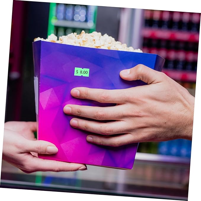 TEHAUX 5000pcs Adhesive Price Tag Paper for Supermarket Pricing Easy to Use Cost Stickers Fluorescent Labeling for Retail Business Display