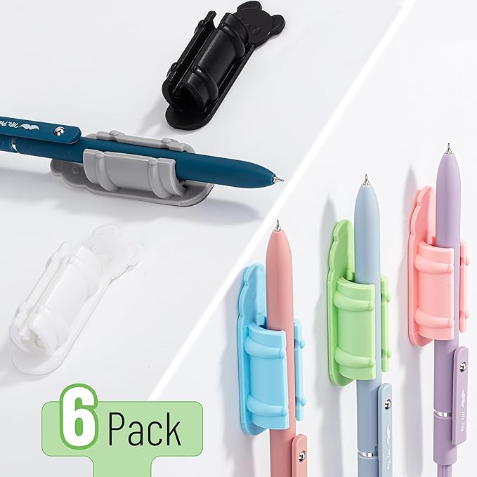 Mr. Pen- Adhesive Pen Holders, 6 Pack, Colorful Koala Shaped Silicone Pen Holder for Wall, Pencil Clips Compatible with 0.27"-0.79" Pencils, Markers