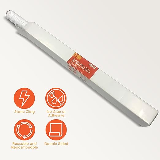 Geyer Instructional Products - 31.5'' x 24'' Portable Static Cling Dry Erase Grid Sheets, Reusable Electrostatic Whiteboard Sheets with Grid Lines, Sticks to Any Surface - 25 Pack