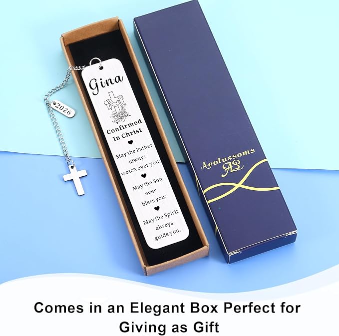 Confirmed in Christ Gifts Bookmark for Women Men, Confirmation Gifts for Girls Boys Teens, Custom Baptism Gift for College Girls Boys, Personalized Religious Bookmarks in Bulk, Easter Basket Stuffers