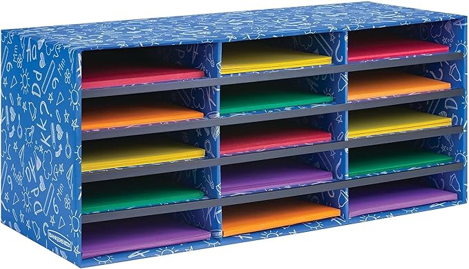 Bankers Box Classroom collection, 15-Compartment Literature Organizers, 28.5" x 12.375", Blue (3384301)
