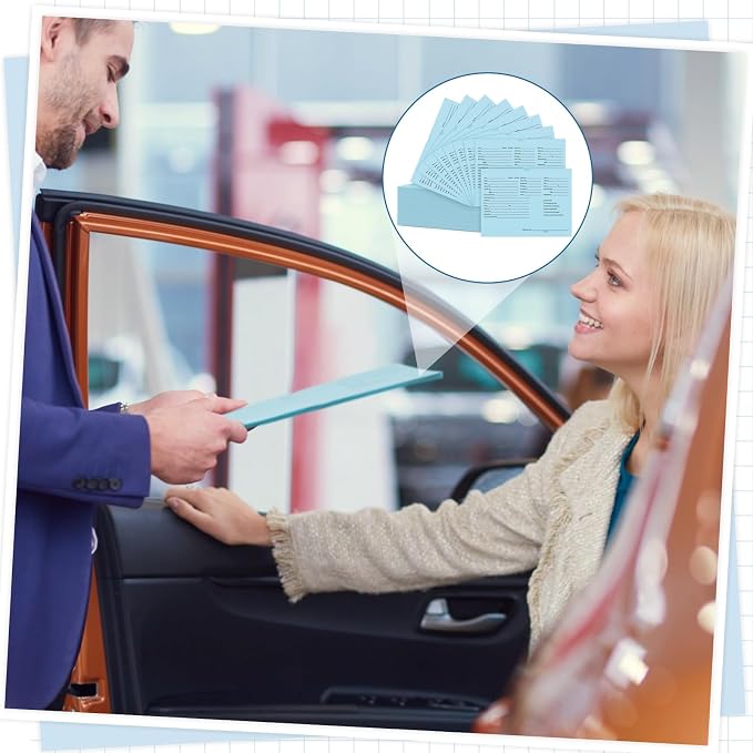 Watersay 120 Pcs 9 x 12 In Vehicle Dealer Jackets for Car Sales 32lb Colored Printed Deal Envelopes Dealership Supplies File Jackets Automotive Folders for Car Dealerships (Classic,Baby Blue)