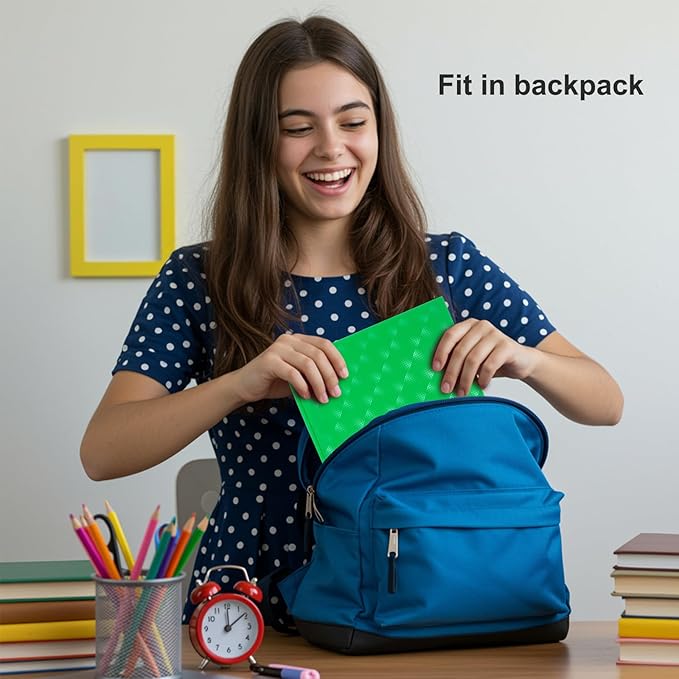 ViVin Plastic Folders with Pockets and Prongs,6 Pack,Heavy Duty 2-Pocket File Folder with 3 Fasteners,Fits Letter Size Paper,for School Home and Office(Bight Green)