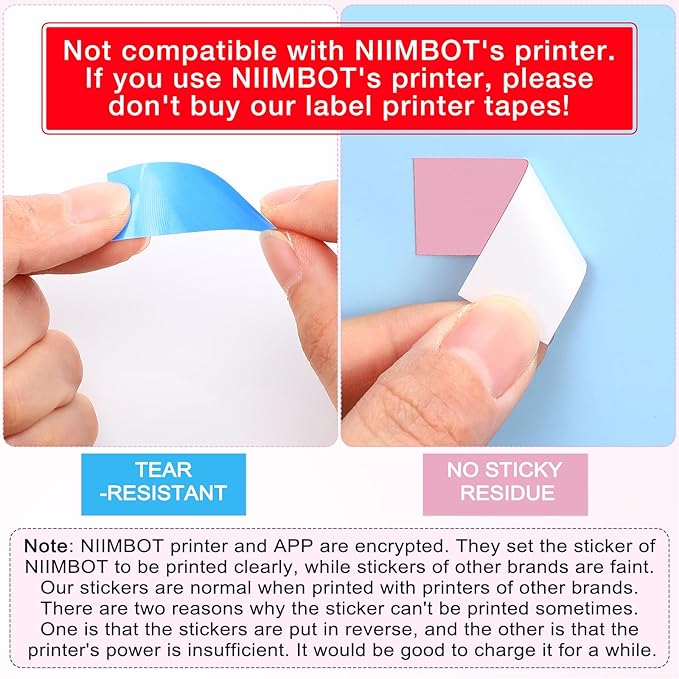 Gersoniel 1600 Pcs Label Tapes Compatible with D30 Label Printer Laminated Labeling Stickers Thermal Labels for Home Office(Multicolor,15 x 40 mm)