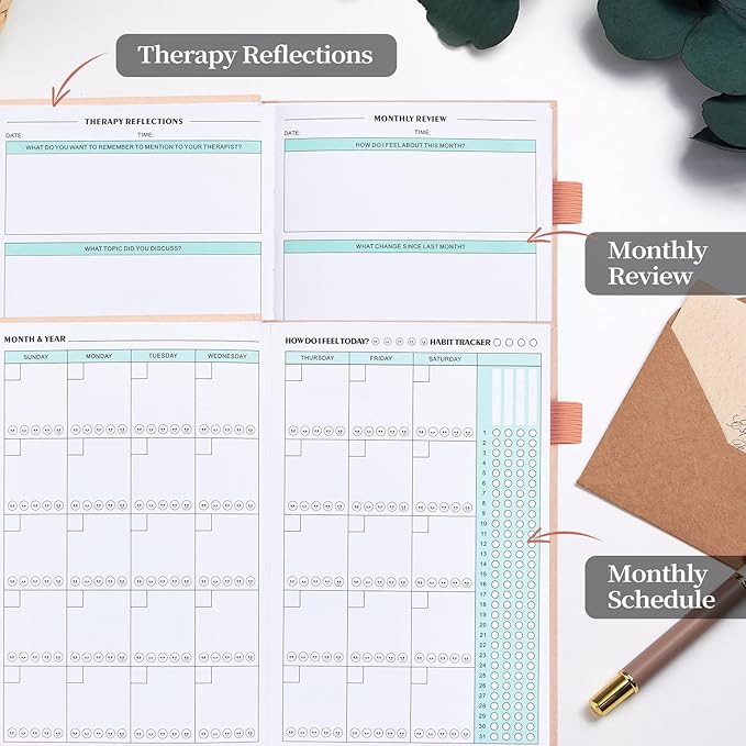 5 MINUTES A DAY Mental Health Journal, Anxiety & Guided Journal for Women, 91 Days Self Care Journal to Practice Positive Thinking, ADHD Planner with Mood Tracker (A5 Size)-Pink (5-Mentalhealth-Pink)