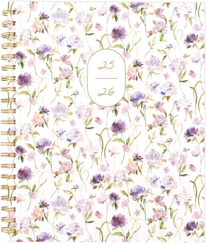 Cambridge Planner 2025-2026 Academic, Leah Bisch, Weekly & Monthly, 8-1/2" x 11", Large, Monthly Tabs, Flexible Cover, Petite Floral (LB38-905A-26)