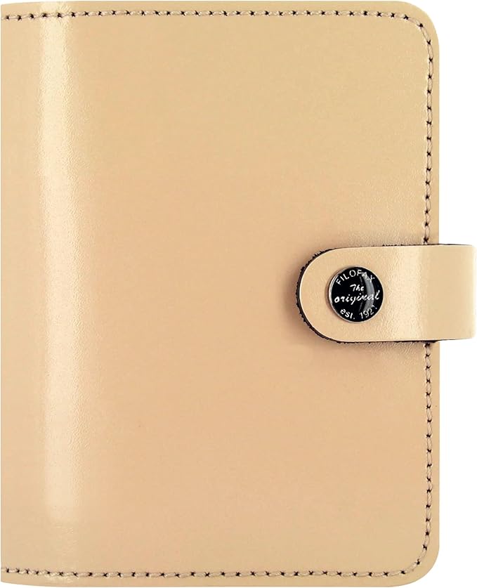 Filofax The Original Organizer, Pocket Size, Patent Nude - Leather, Six Rings, Week-to-View Calendar Diary, Multilingual, 2025 (C026085-25)