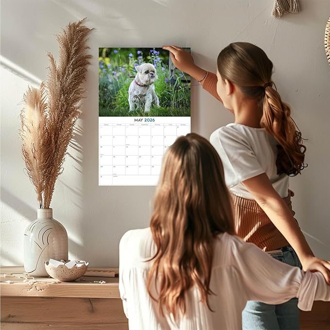 2025 2026 Lhasa Apso Calendar - Dog Breed Monthly Wall Calendar - 12" x 18" Open - Thick No-Bleed Paper - Giftable - Academic Teacher's Planner Calendar Organizing & Planning - Made in USA