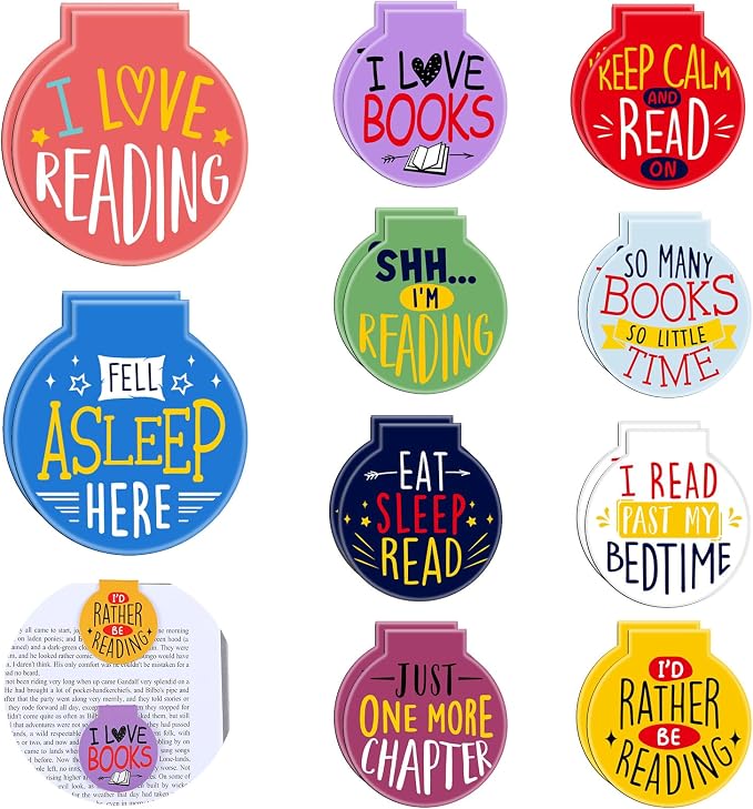 AmazingSpark 20 Pcs Magnetic Bookmarks Bulk Magnet Reading Book Marker Clips Students Motivational Awards for Office Classroom Book Lover Gifts