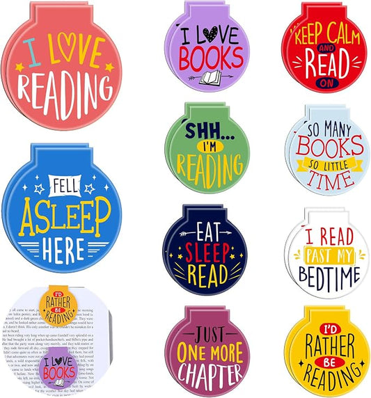 AmazingSpark 20 Pcs Magnetic Bookmarks Bulk Magnet Reading Book Marker Clips Students Motivational Awards for Office Classroom Book Lover Gifts