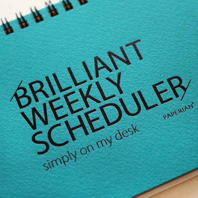 PAPERIAN Brilliant 2021 Blue Wirebound Undated Weekly Planner Pad Scheduler (12 x 4.4 inches)