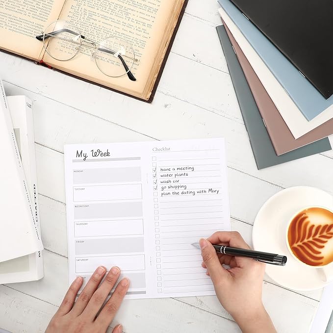 Qilery 100 Pcs 2026-2027 Daily Weekly Planner Bulk Employee Appreciation Gifts Small Pocket Journal to Do List Goals Notepad for Patient Access Week Nurse Team Coworkers Teacher (Neutral Color)