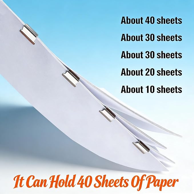 Paper Clip Dispenser, Portable Binder Clip Stapler - Includes 50 Reusable Clips Desktop Push Stapler Binder Clips Paper Clamps Small Binding (F 1PCS)