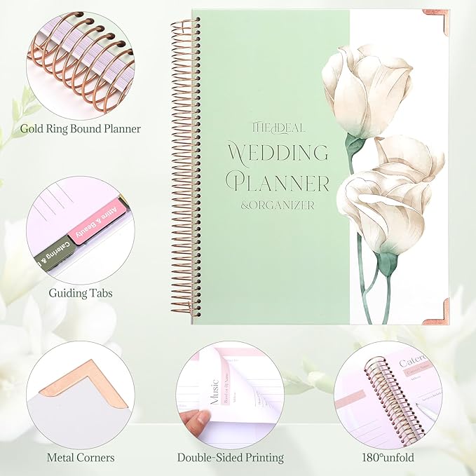 Thboxes Wedding Planner Book & Organizer 88 Sheets, Makes Your Wedding Planning Easy for Brides & Grooms Woman Man Couples Wedding Pannners Notepad Unique Engagement Gift
