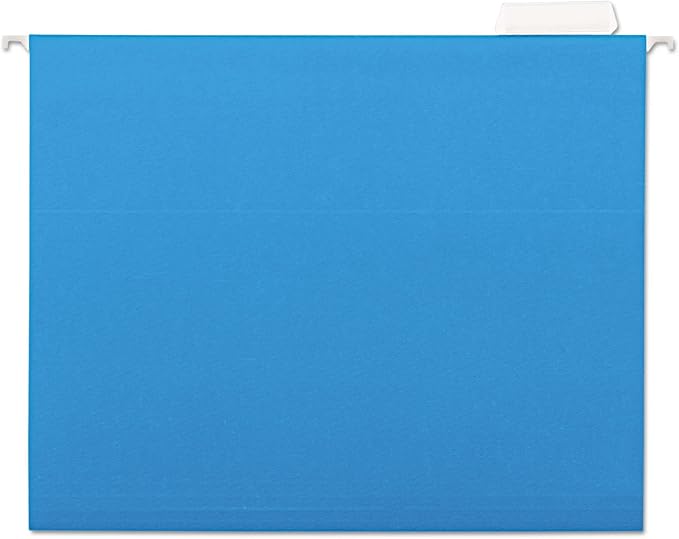 Universal 14116 Hanging File Folders, 1/5 Tab, 11 Point Stock, Letter, Blue, 25/Box