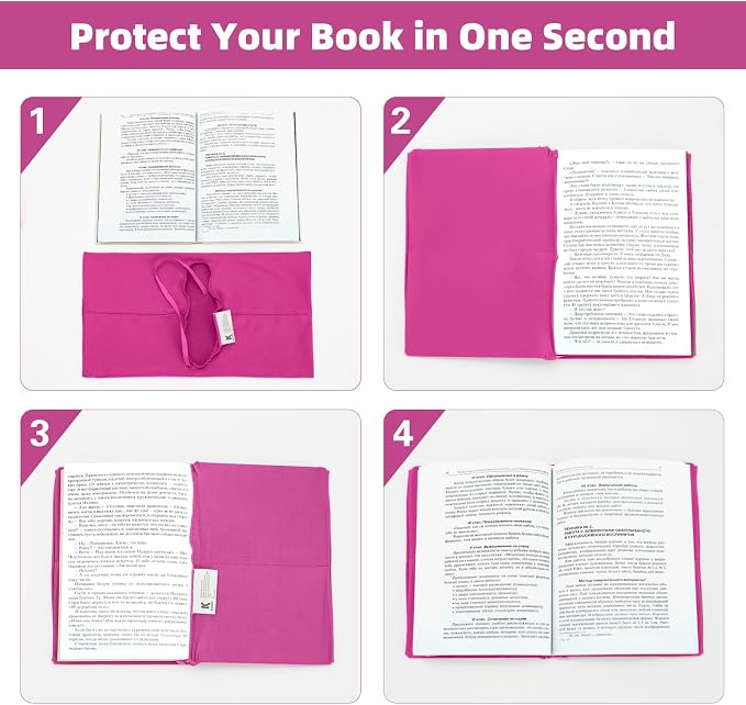 KICNIC Rose Fabric Book Cover for Hardcover, 1 Pack, 6x9 Inch, Up to 8.5”x9.5”, Adjustable School Book Sleeve Protector for Teens, Stretchable Decorative Cloth Book Sox for Book Lovers