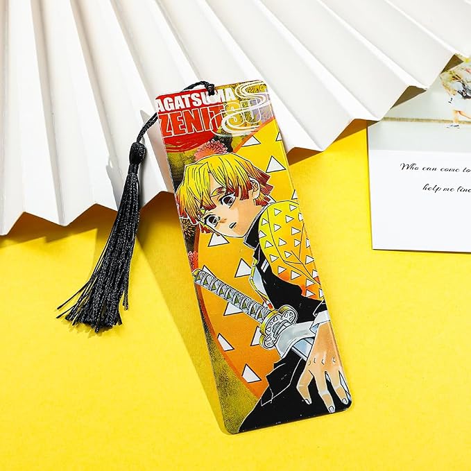 Anime Demon Kamado Acrylic Bookmark - Anime Tanjiron Zenitsu Giyuu Kyoujurou Figure Page Mark Reading Tool, Holiday Gifts for Reading Fans Book Lovers Bookworm (Style A)