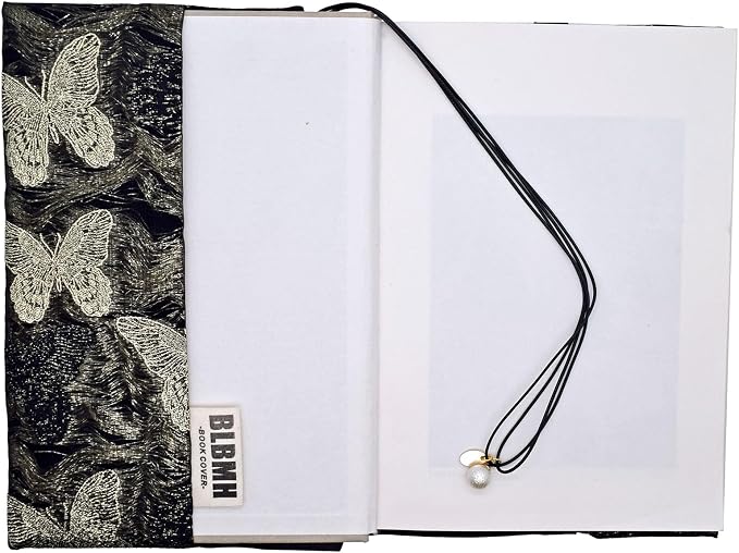 BLBMH A5 Journal Cover | Non-Stretch Fabric Notebook Sleeve with Bookmark, Handmade 5.5x8.3 Washable Privacy Protector for Paperback Bible Hardcover, Gift for Women - Butterfly B