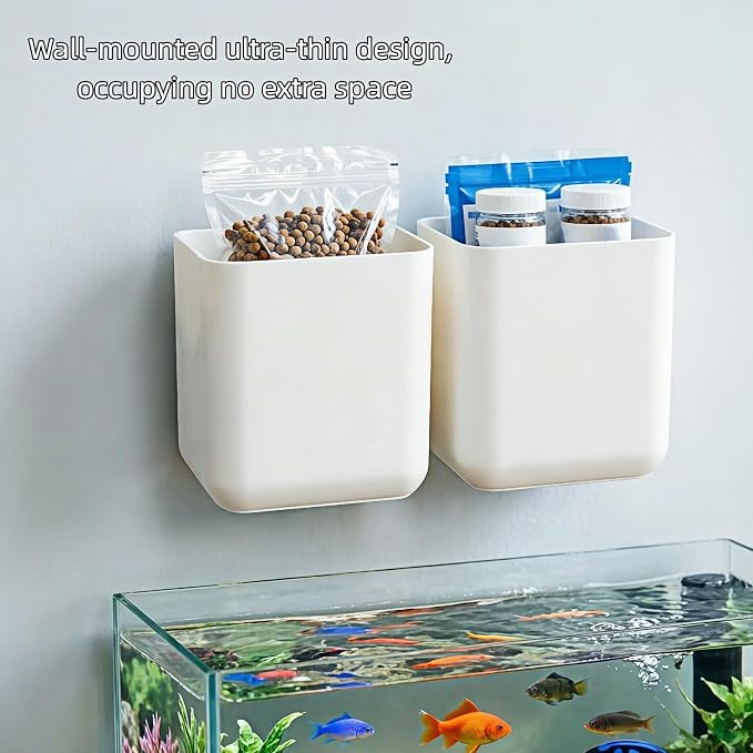 Remote Control Holder Wall Mount, TV/AC Controller Holder, Self Adhesive Wall Mounted Storage Container Perfect for Home, Office, School, No Drill Needed (2 Pcs White)