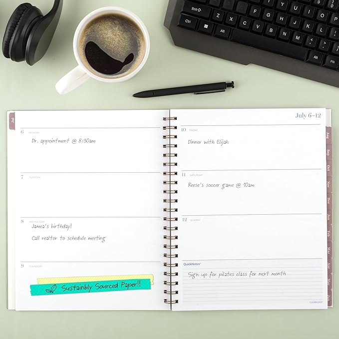 Cambridge Planner 2026-2027 Weekly & Monthly Academic 12-Month July-June, 8-1/2" x 11", Trigon (1794-905A)