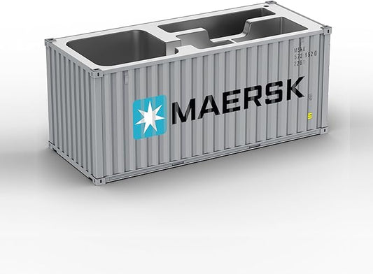 Desk Organizer, Pen Pencil Holder, Business Name Cards Holder, Shipping Container Model Storage Box, Secret Storage Box with Multiple Compartments Office Supplies Multi-function (MAERSK)