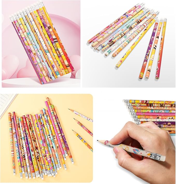 48pcs Birthday Pencils with Eraser Wood Pencils Bulk for Birthday Office Supply (birthday, 48)