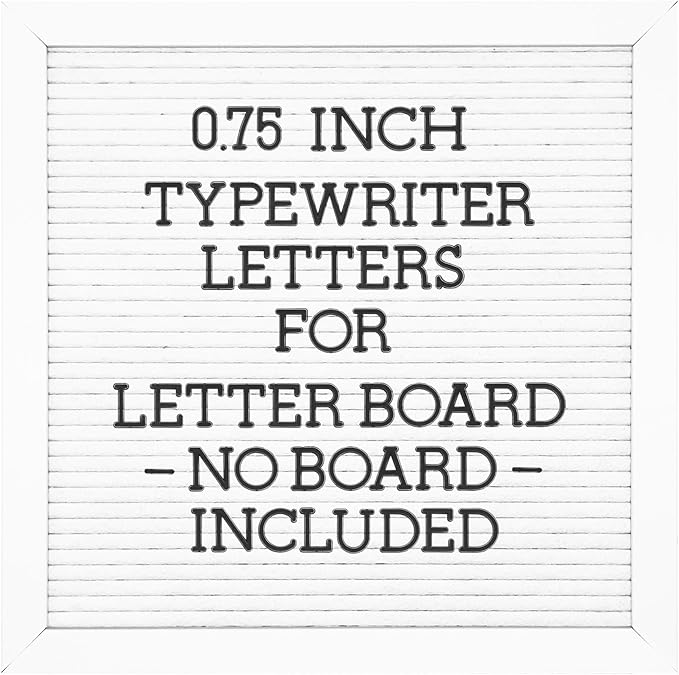 Felt Letter Board Letters Set - Pre-cut 0.75inch Black Typewriter Letters 386pcs with Canvas Bag (No Board Included)