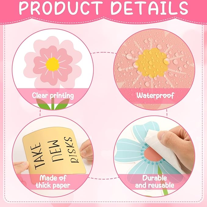 Spring Bulletin Board Decorations Positive Flower Butterfly Paper Cutouts Inspirational This is Your Year Bulletin Board Set Spring Bee Floral Poster for School Class Chalkboard Wall Decoration Favor