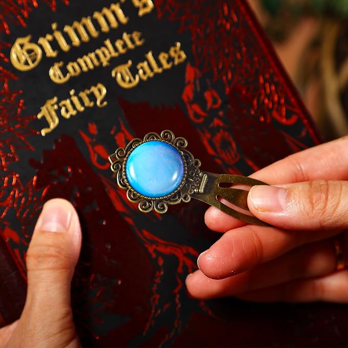 1Pcs Vintage Natural Stone Protein Opal Bookmark - Fantasy Brass Metal Opalite Bookmarks for Reading Women, Men, Book Lovers, Girls and Teachers Book Marks（Natural Stone Protein）