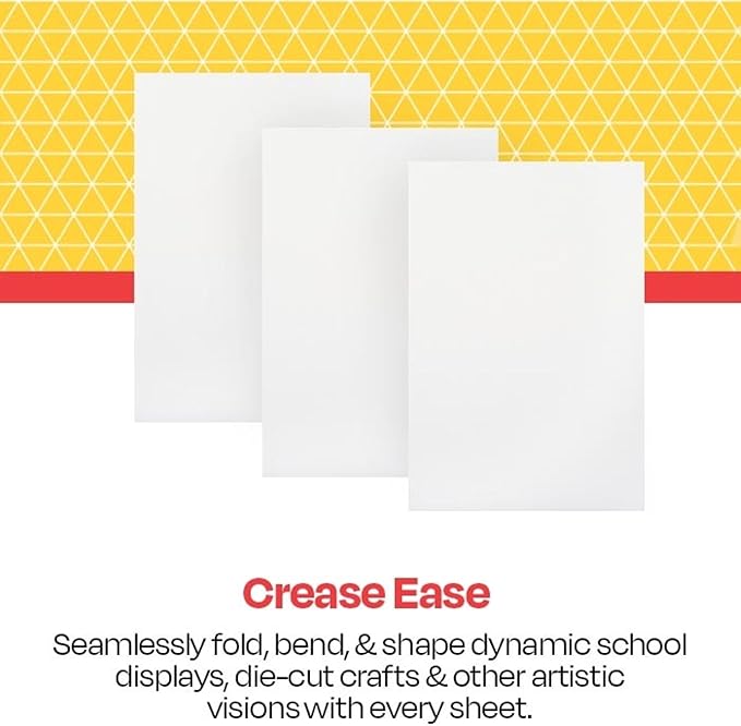 School Smart Folding Bristol Board, 12 x 18 Inches, White, Pack of 100