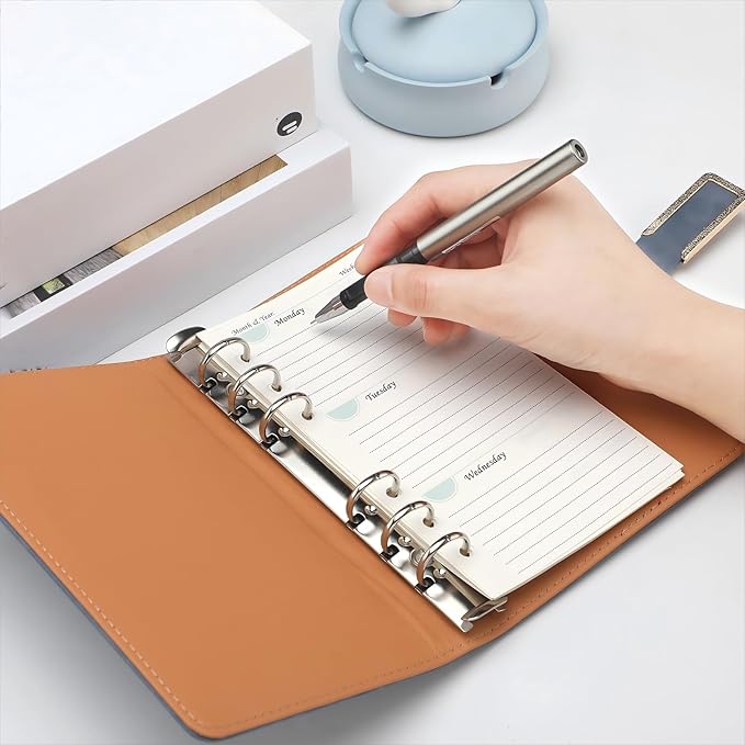 164 Sheets 6 Hole Budget System Refill 37.4 x 66.93 Inch Classic Weekly Monthly A6 Planner Inserts Personal Double Sided 6 Ring Planner Refill for Binder Cover Budgeting Envelope Wallet Bill Saving