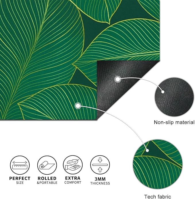 HOMETITUTE XL Mouse Pad 31.5 x 11.8 Inch Green Leaf Desk Mat Extended Large Keyboard Pad Non Slip Computer Mouse Pads Waterproof Desk Pad for Office Accessories Gaming Workstation Decor